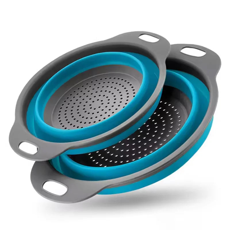 Cesta de drenaje de silicona plegable | Colador plegable para frutas, verduras y uso en la cocina