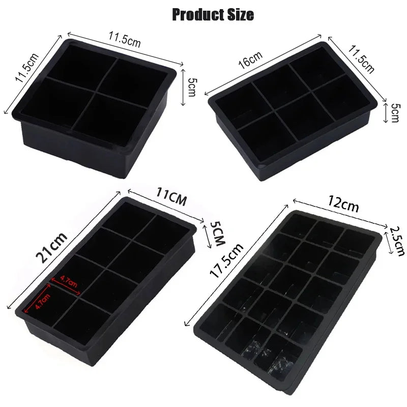 IceMega – Tabuleiro Grande de Silicone para Cubos de Gelo