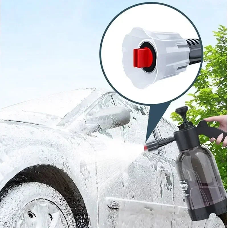 Pulverizador de espuma de 2 litros con bomba manual | Pistola de espuma para nieve con válvula de alivio de presión | Lavado de coches y riego de jardines