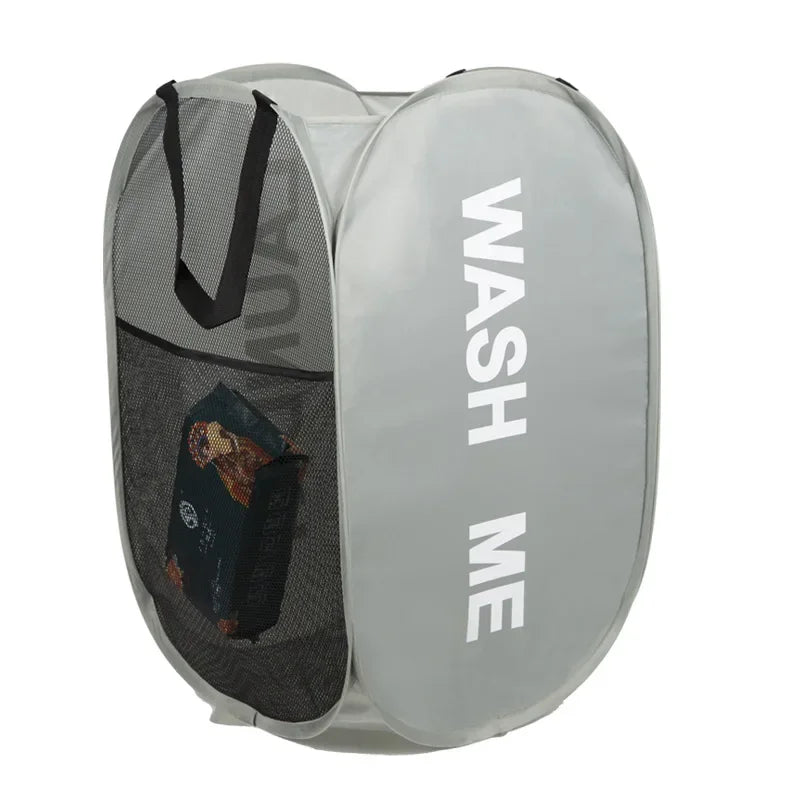 Cesto de Roupa Suja Portátil e Dobrável de Rede LaundryPop Go