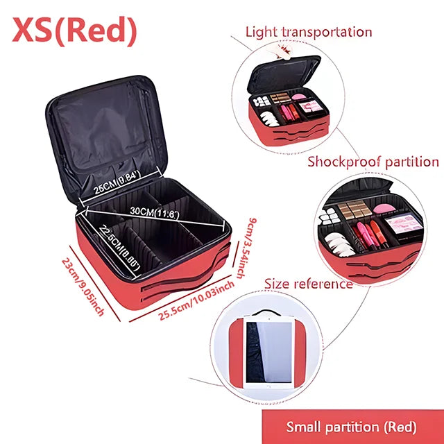 GlamCase – Organizador Profissional de Maquilhagem de Grande Capacidade