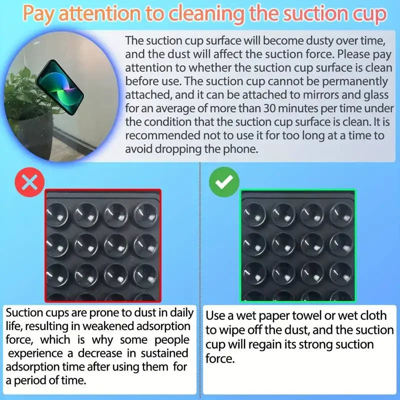 Silicone Suction Phone Holder | Anti-Slip Wall & Desk Mount | 11 Colors