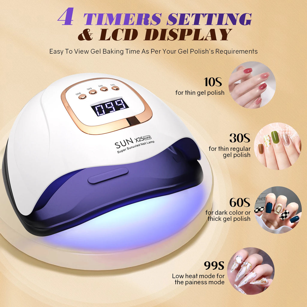 NailGlow Pro – Candeeiro de Unhas LED UV 48W para Verniz de Gel