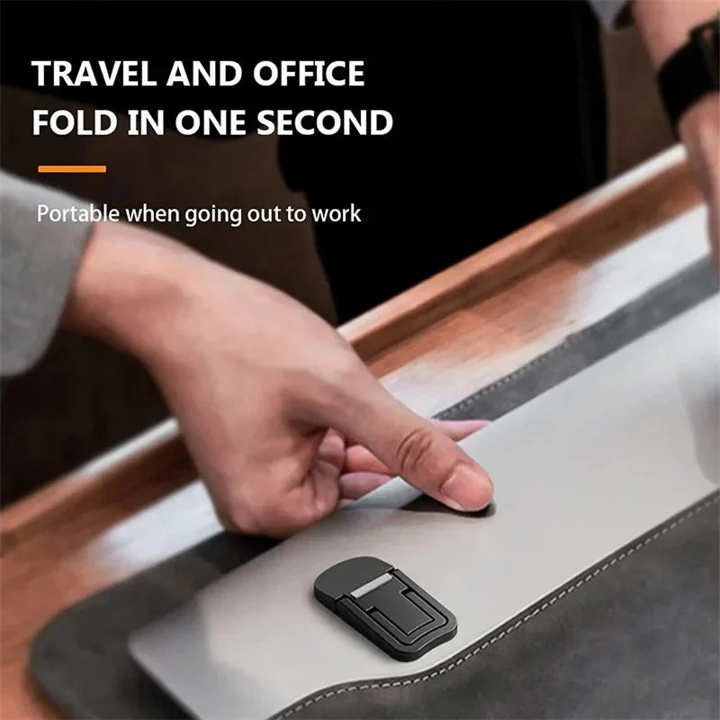 Mini Folding Laptop Stand | Ultra-Thin Portable Legs | Black & Silver