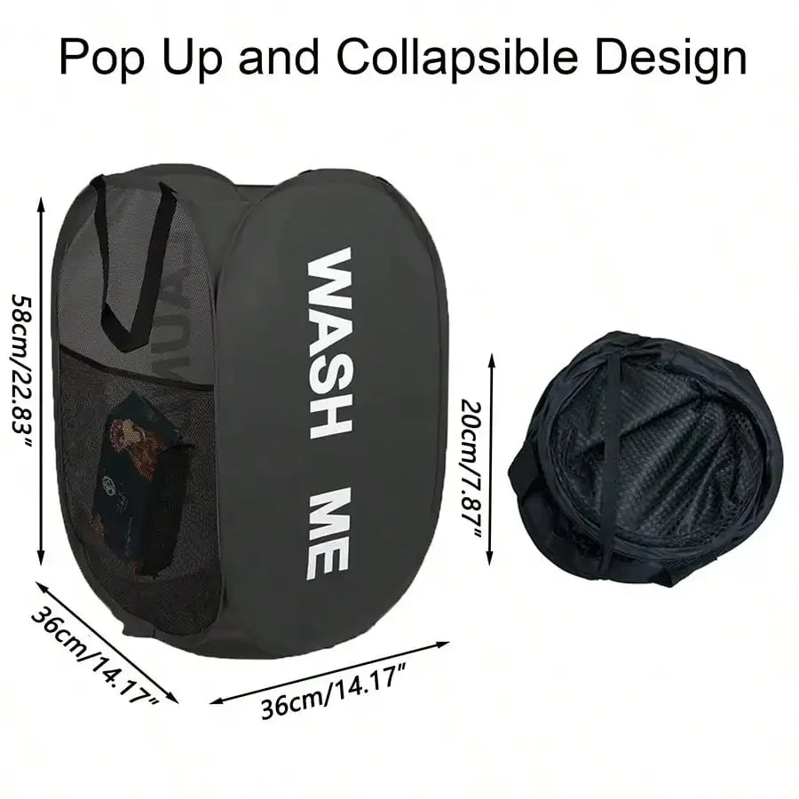 Cesto de Roupa Suja Portátil e Dobrável de Rede LaundryPop Go