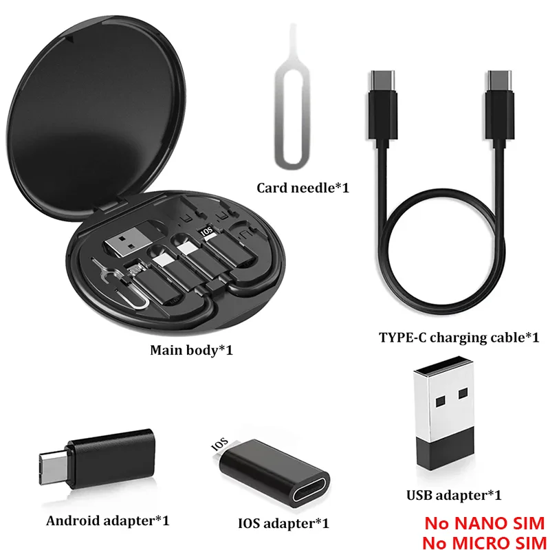 Kit de cable adaptador USB multifunción 7 en 1 | Carga rápida de 65W | Tipo-C, Lightning y Micro USB