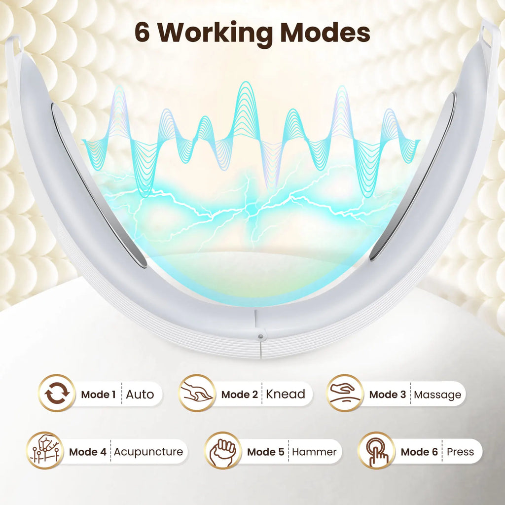 Dispositivo de Elevação Facial EMS V – 6 Modos, 8 Níveis, Massajador Facial de Microcorrente