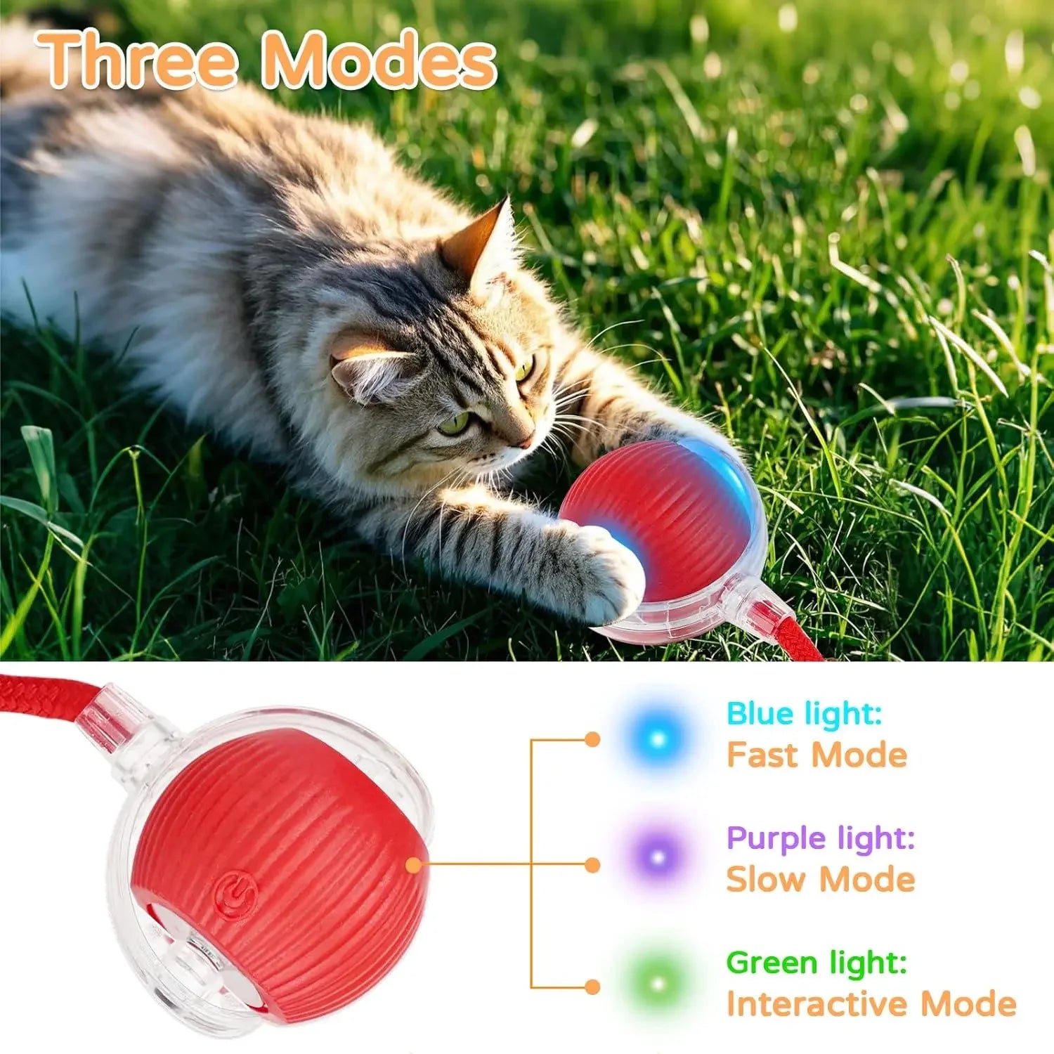 PawBall – Juguete interactivo automático con forma de pelota rodante para gatos y perros