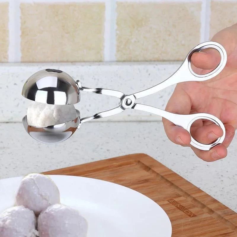 Pinça para Fazer Almôndegas e Bolinhos de Arroz em Aço Inoxidável — P/M/G