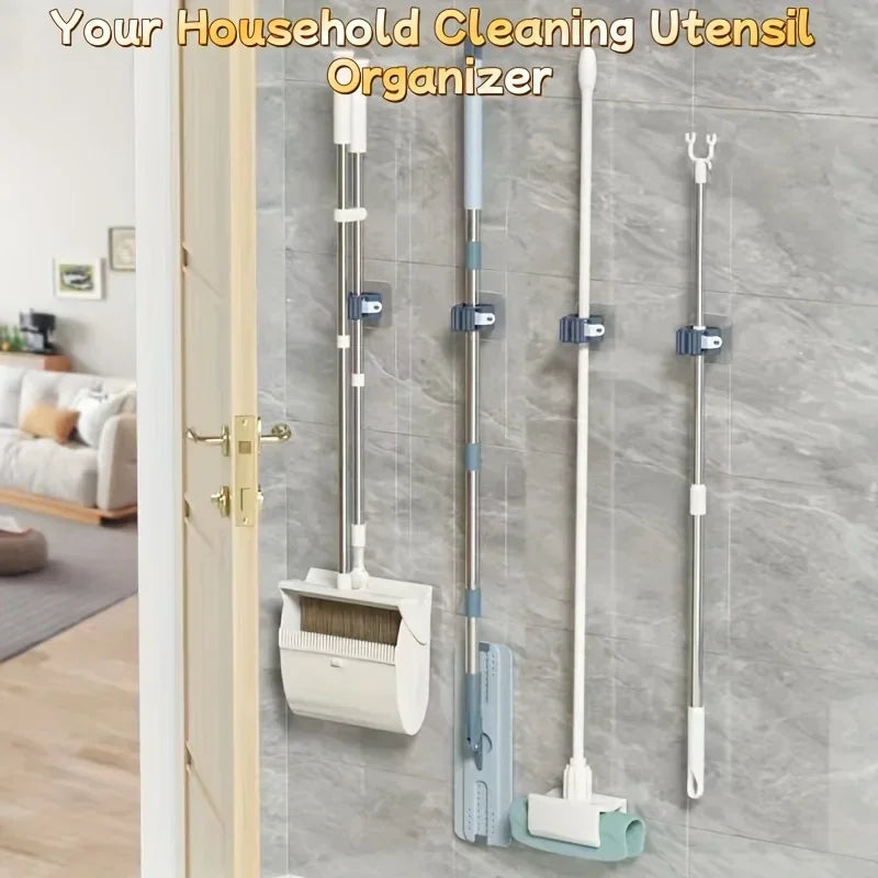 WallHold Mop – Suporte de Parede Autocolante para Vassouras e Esfregonas
