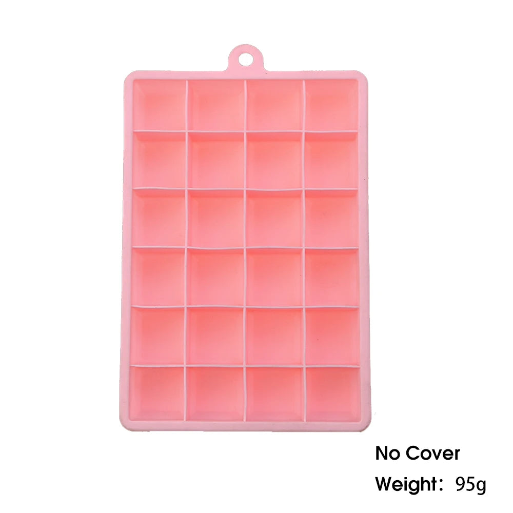 IceMini – Bandeja de silicona de 24 orificios para mini cubitos de hielo con tapa