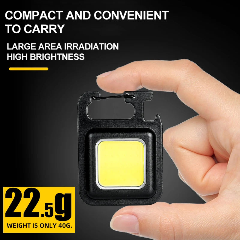 PocketLight Pro – Lanterna Magnética COB para Porta-Chaves com 3 Modos