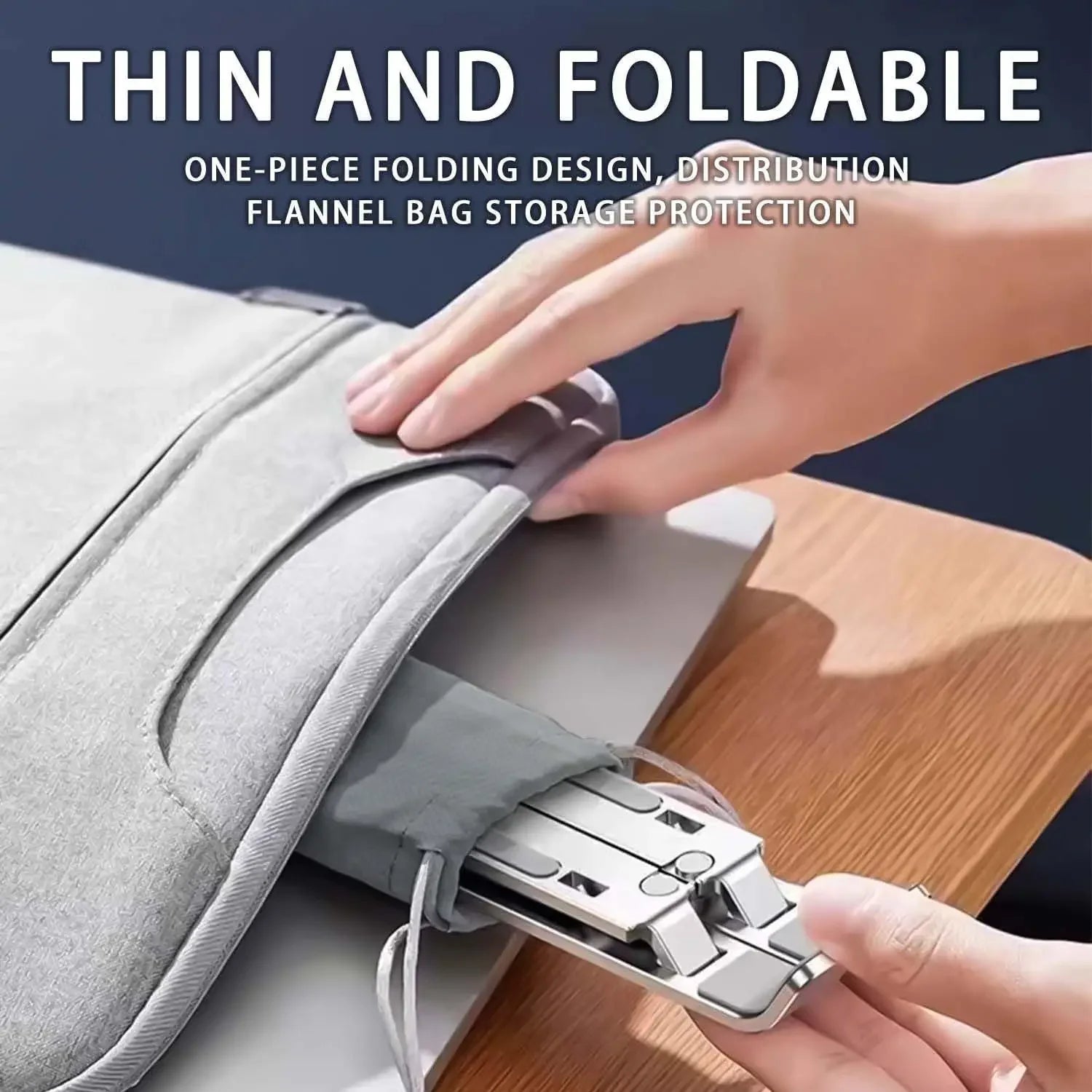 Soporte de aluminio para portátil | Altura ajustable de 6 niveles, plegable y portátil para portátiles de 8 a 16 pulgadas