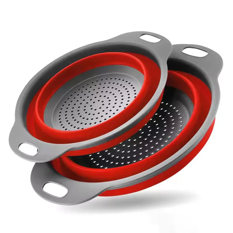 Cesta de drenaje de silicona plegable | Colador plegable para frutas, verduras y uso en la cocina