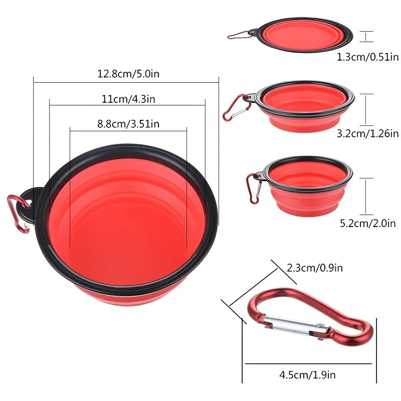 Cuenco de viaje plegable para mascotas | Cuenco portátil de silicona para comida y agua para gatos y perros