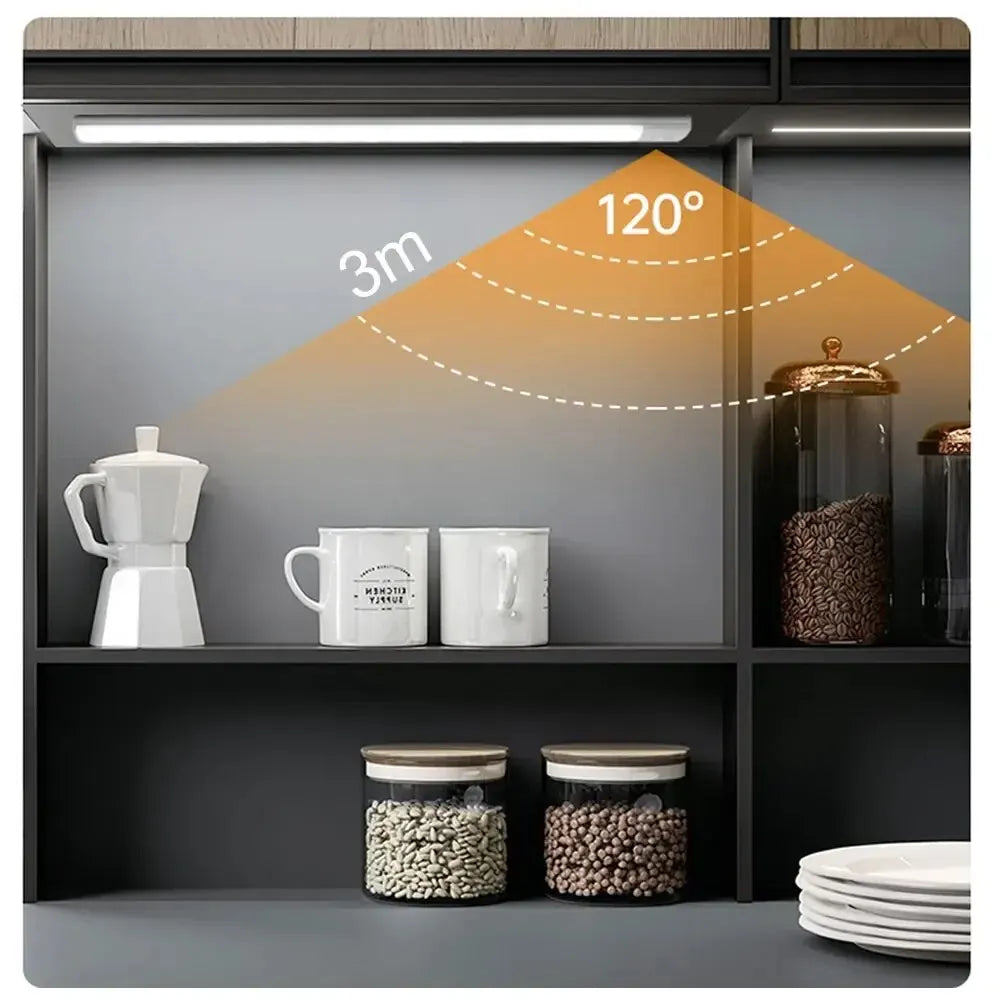 CabinetGlow – USB-C Rechargeable LED Cabinet Light | Motion Sensor | 3 Colour Temps | 10–50cm