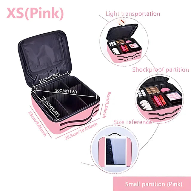 GlamCase – Organizador Profissional de Maquilhagem de Grande Capacidade