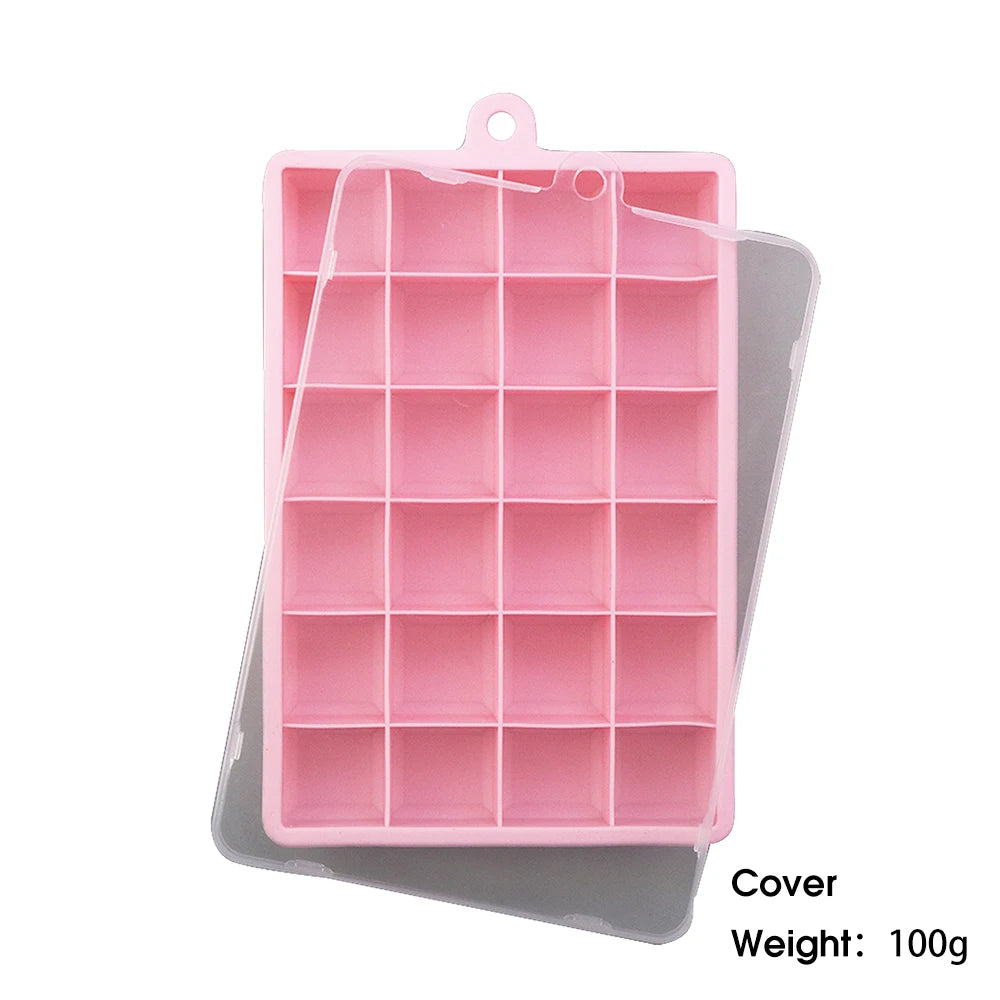 IceMini – Bandeja de silicona de 24 orificios para mini cubitos de hielo con tapa