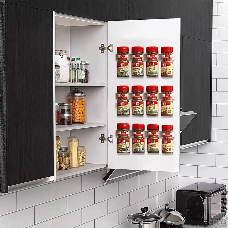 SpiceWall – Suporte Adesivo de Parede para Frascos de Especiarias