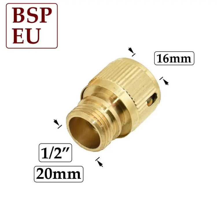 Conector rápido de latón para manguera de jardín | Rosca de 1/2", 3/4", 5/8" | Acoplamientos macho y hembra