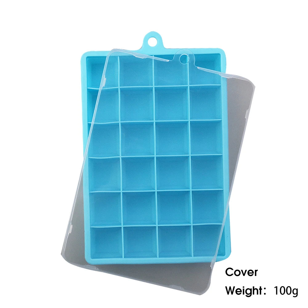 IceMini – Bandeja de silicona de 24 orificios para mini cubitos de hielo con tapa