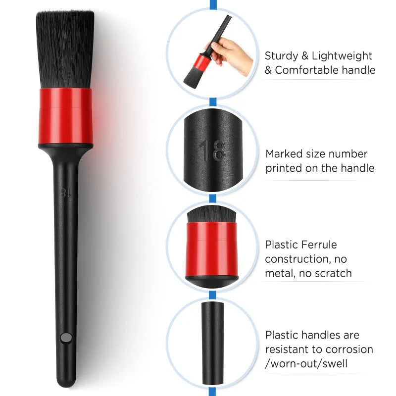 Conjunto AutoBrush – Kit de escovas de detalhe interior para carro de 5 peças