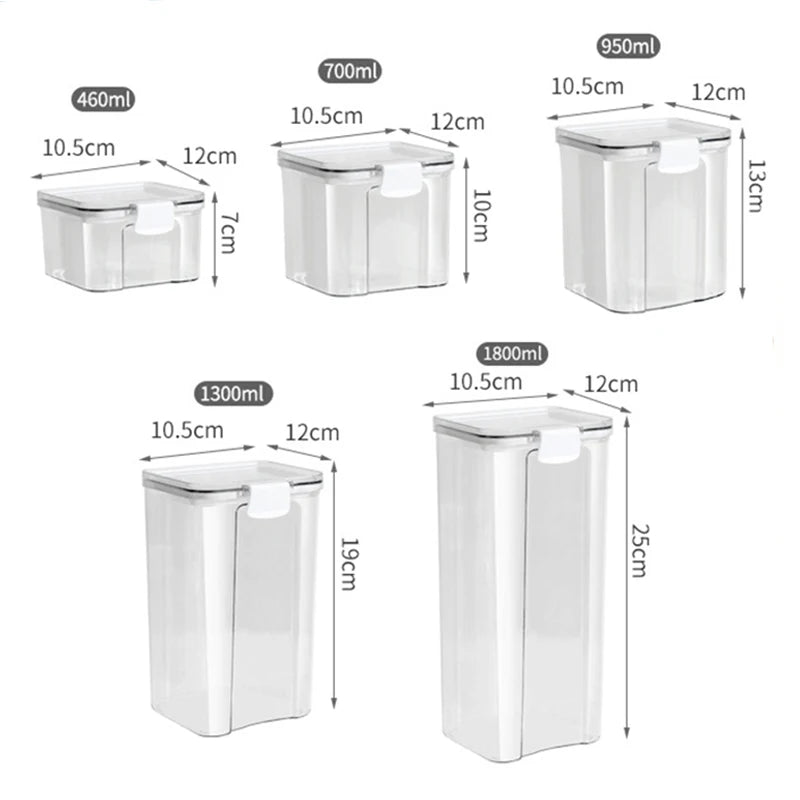 Juego de recipientes SealJar – Tarros herméticos de almacenamiento para grano y condimentos de cocina