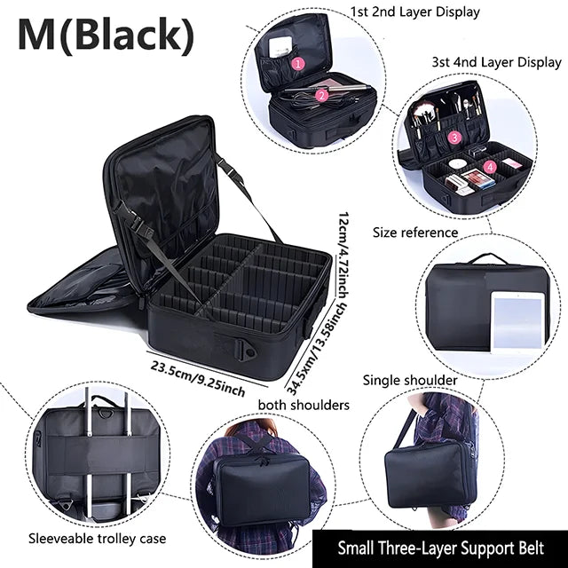 GlamCase – Organizador Profissional de Maquilhagem de Grande Capacidade