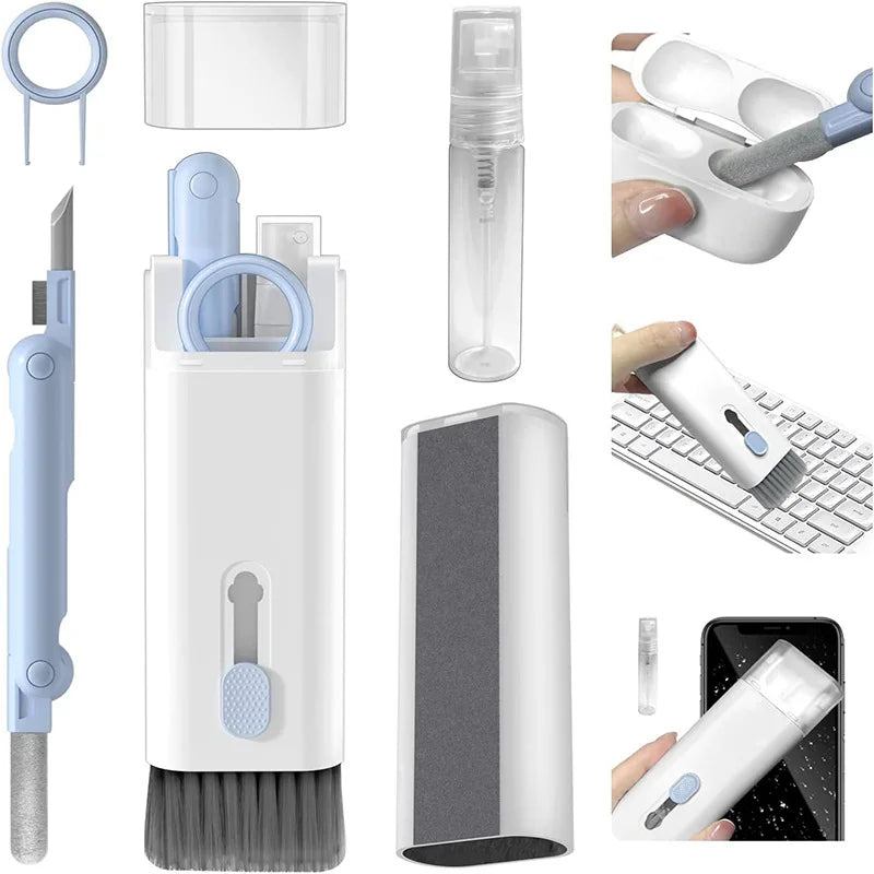 Kit de limpieza de dispositivos electrónicos 7 en 1 | Teclado, auriculares y pantallas