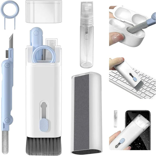 Kit de limpieza de dispositivos electrónicos 7 en 1 | Teclado, auriculares y pantallas