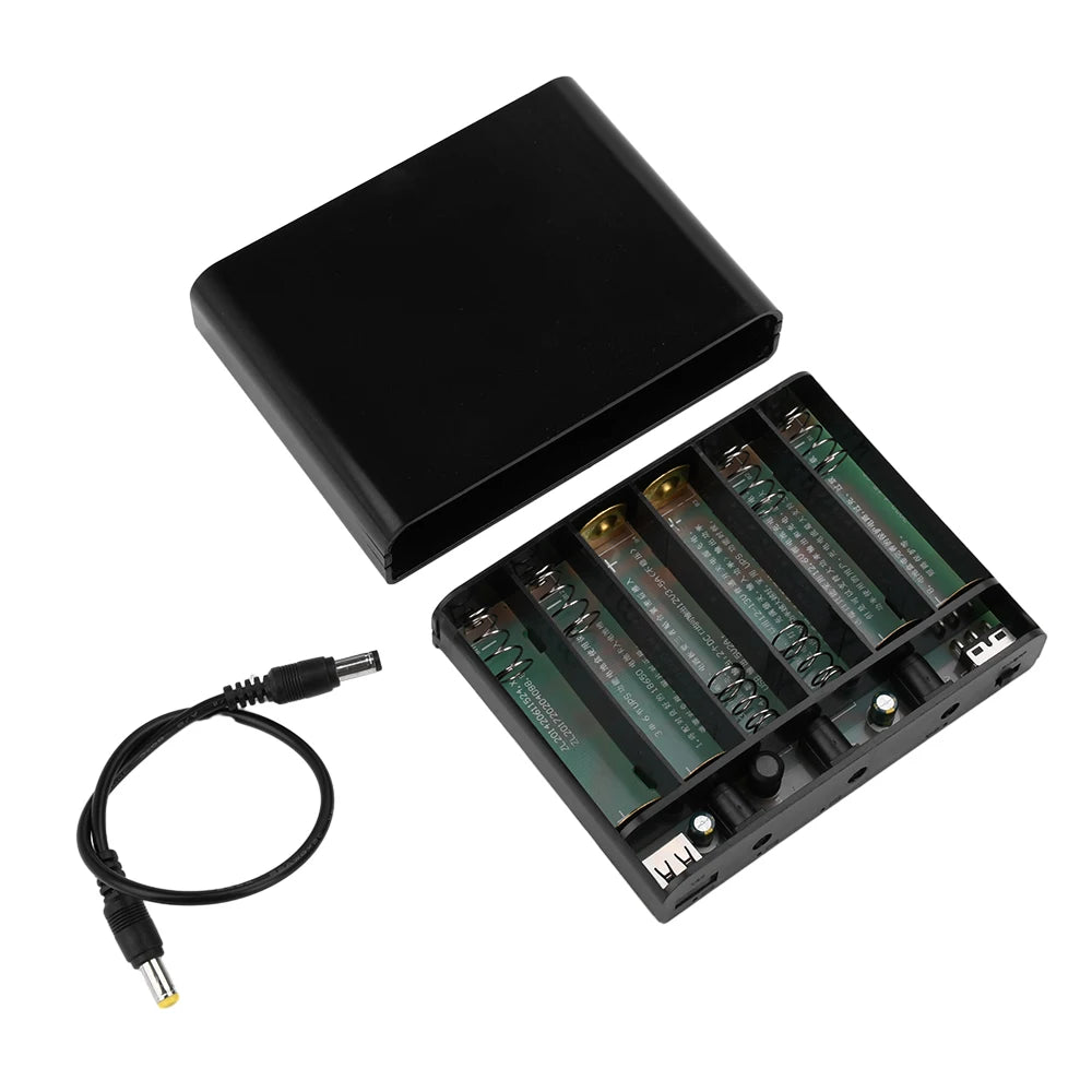 Caixa de Power Bank UPS DIY | Saída 5V 9V 12V | 6× 18650 | Backup para Router e CCTV