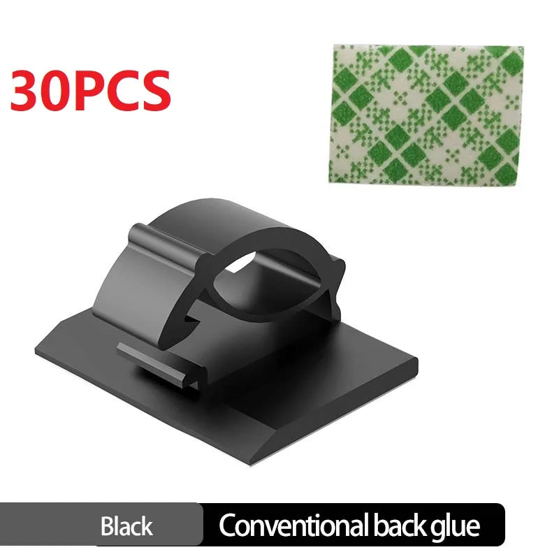 CableClip 30 – Clips de Organização de Cabos de Mesa (Pack de 30)