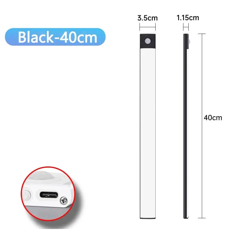 CabinetGlow – Luz LED Recargable USB-C para Gabinetes con Sensor de Movimiento