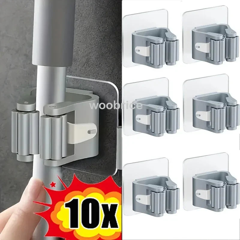 WallHold Mop – Suporte de Parede Autocolante para Vassouras e Esfregonas