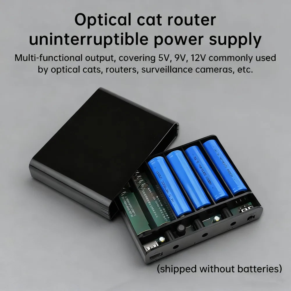 Caja DIY para Power Bank (UPS) | Salida 5V 9V 12V | 6× 18650 | Respaldo para Router y CCTV