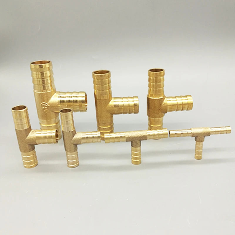 Conector de manguera de latón en forma de T de 3 vías – 4 mm a 19 mm