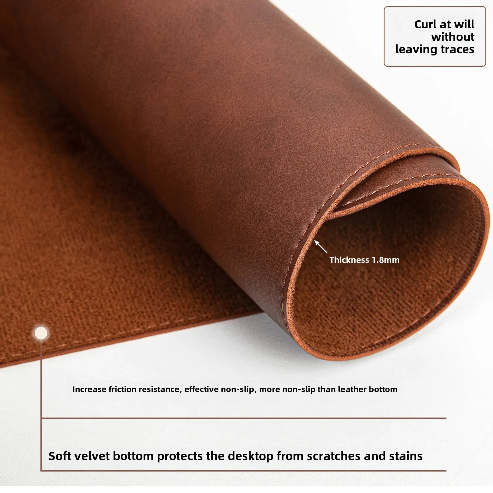Alfombrilla de escritorio de cuero PU impermeable – Alfombrilla grande antideslizante para ratón y teclado