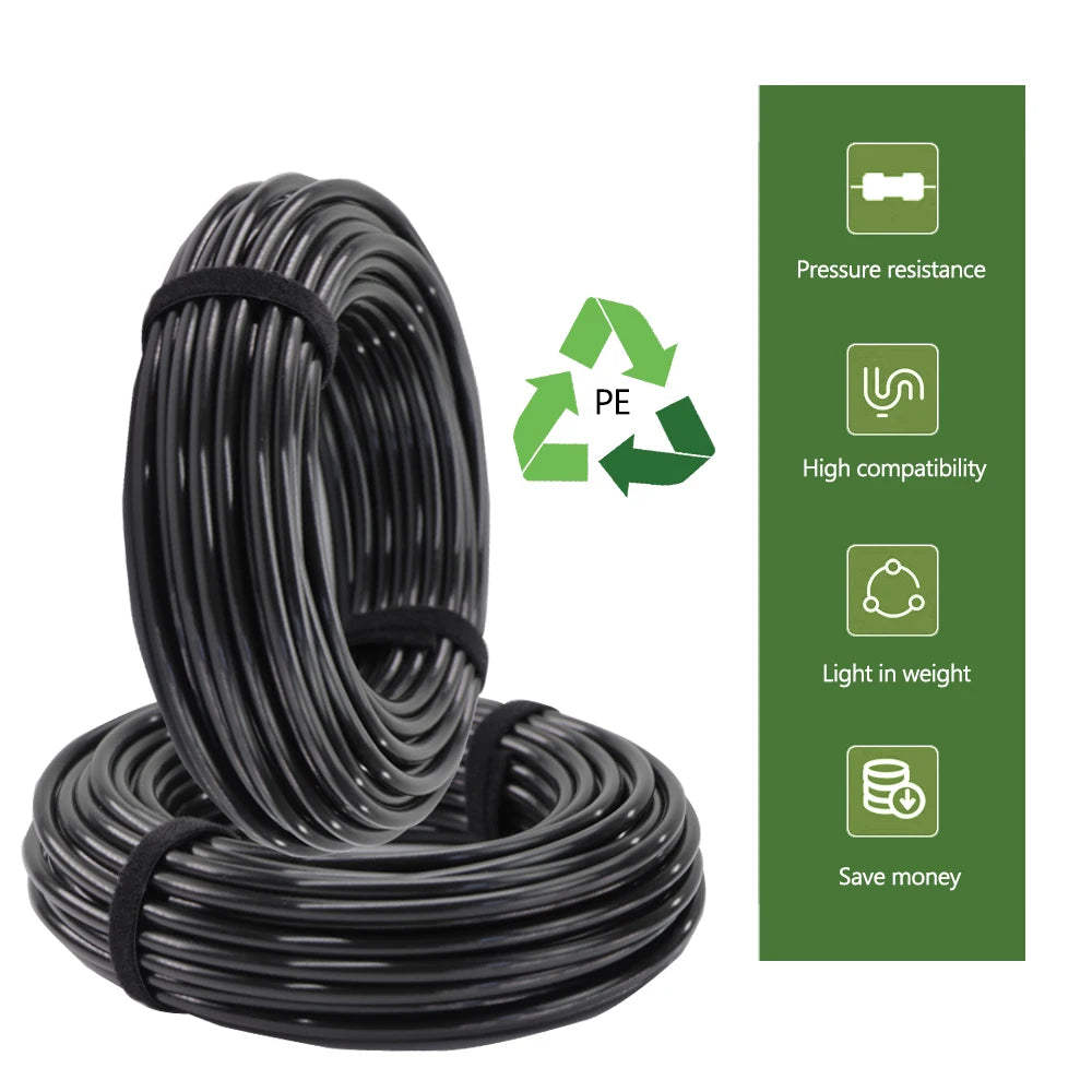 Mangueira de Jardim PE | Tubo de Irrigação por Gotejamento – 6mm, 8mm e 12mm