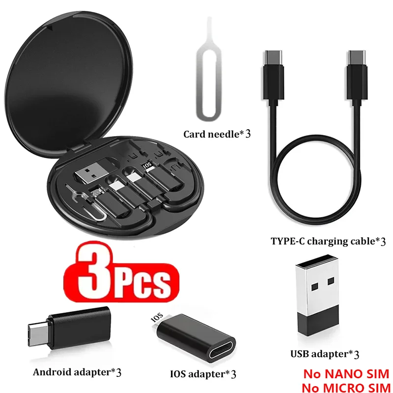 Kit de cable adaptador USB multifunción 7 en 1 | Carga rápida de 65W | Tipo-C, Lightning y Micro USB