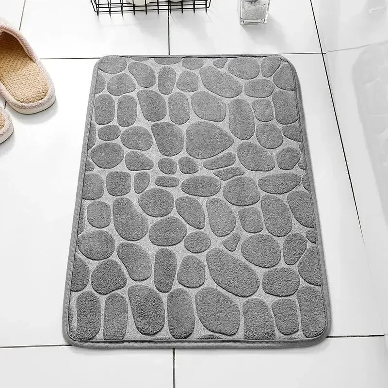 PebbleMat – Alfombra antideslizante grabada en relieve para el baño