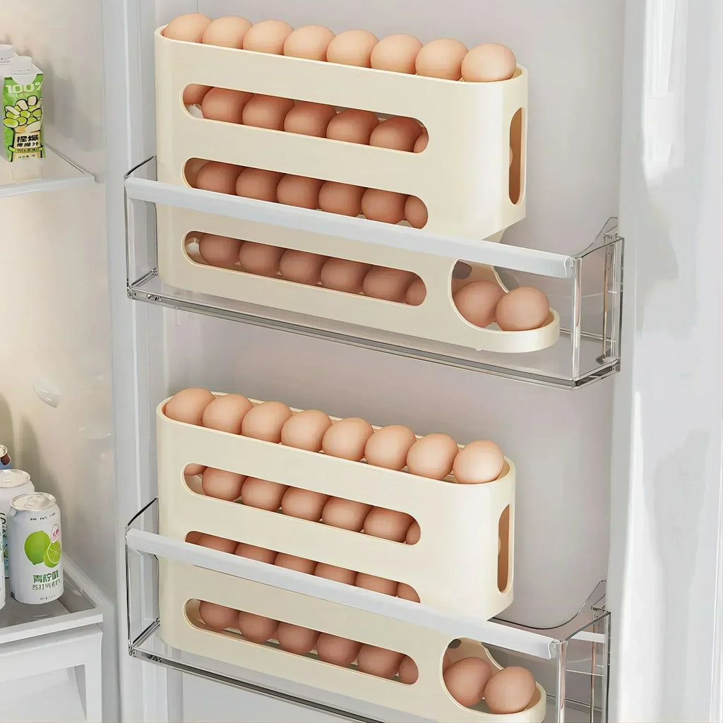 EggSlide – Caixa de Armazenamento Automática Deslizante para Ovos no Frigorífico