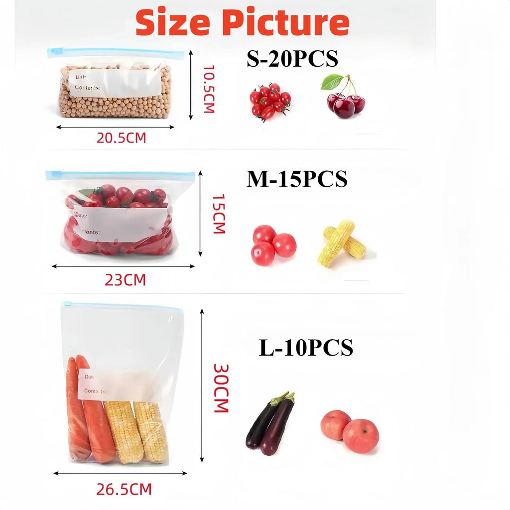 FreshBag Set – Sacos Reutilizáveis de Silicone para Armazenamento de Alimentos
