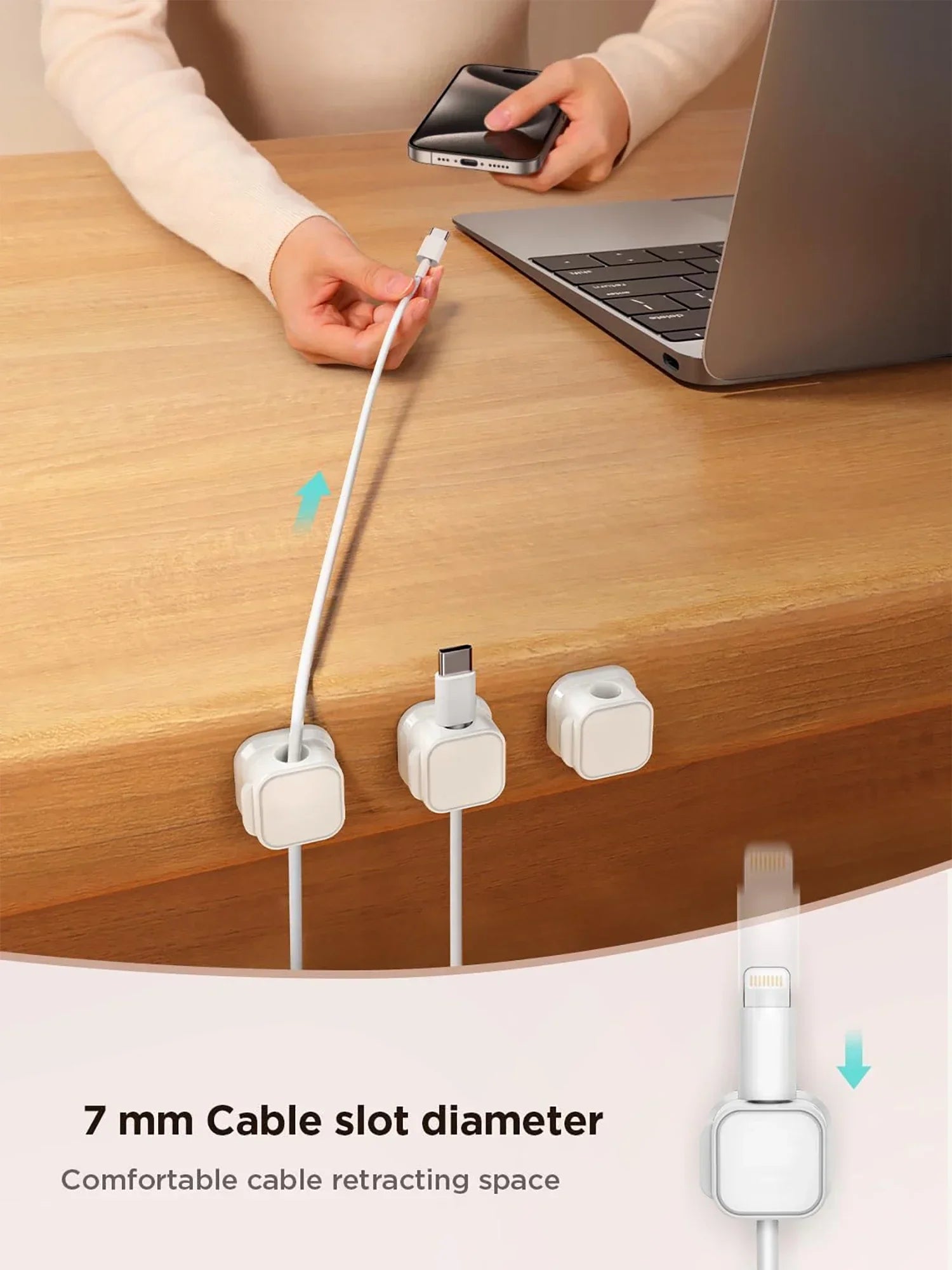 CableClip Desk – Clips Adhesivos para la Gestión de Cables Debajo del Escritorio