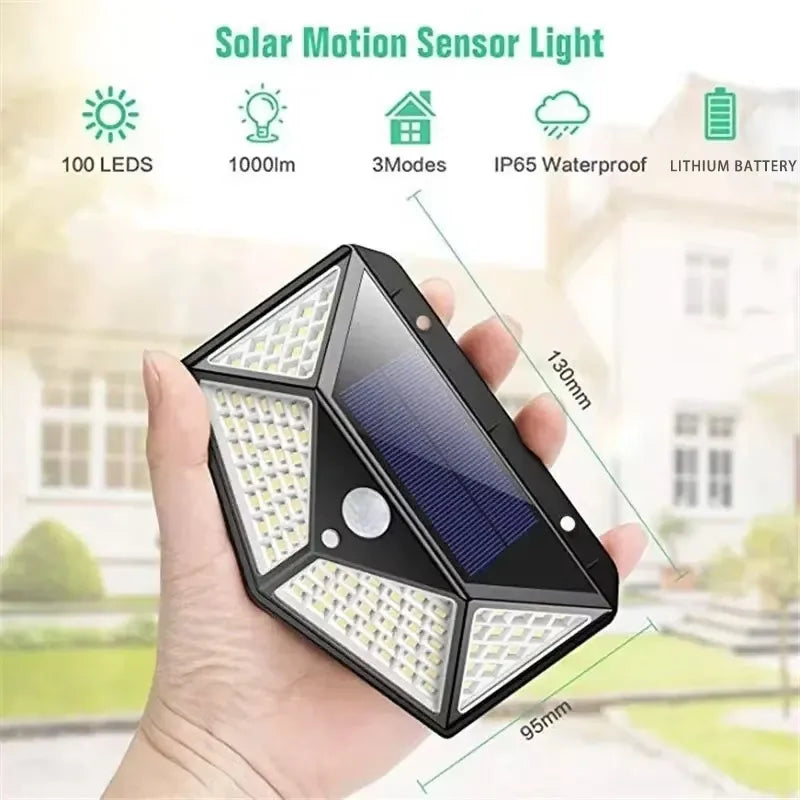 Solar Motion Sensor Light | 100 LED | 270° | IP65 Waterproof | 3 Modes
