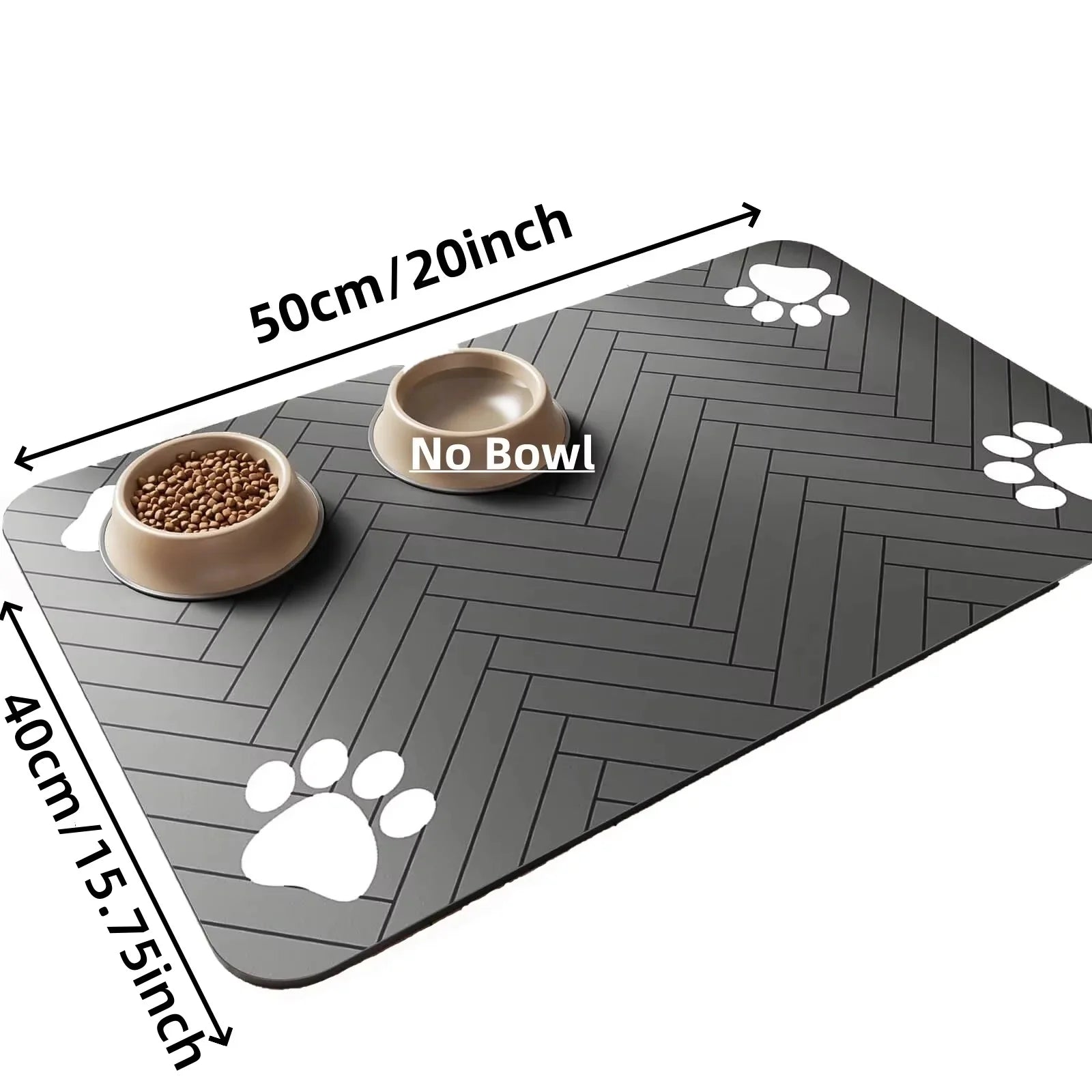 Alfombrilla absorbente para comederos de mascotas | Individual antideslizante e impermeable para cuencos de comida y agua de gatos y perros