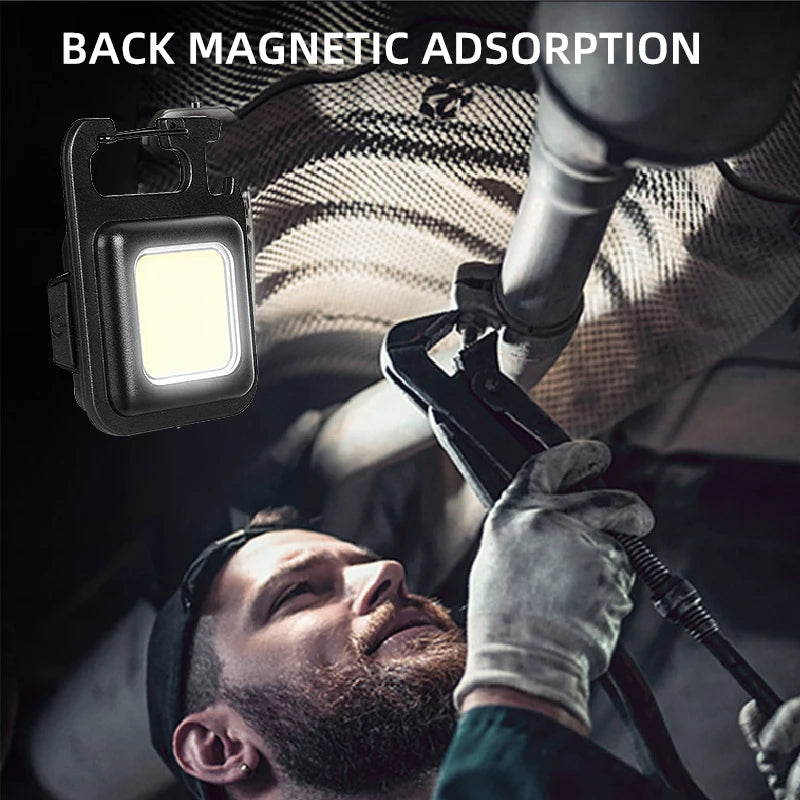 PocketLight Pro – Lanterna Magnética COB para Porta-Chaves com 3 Modos