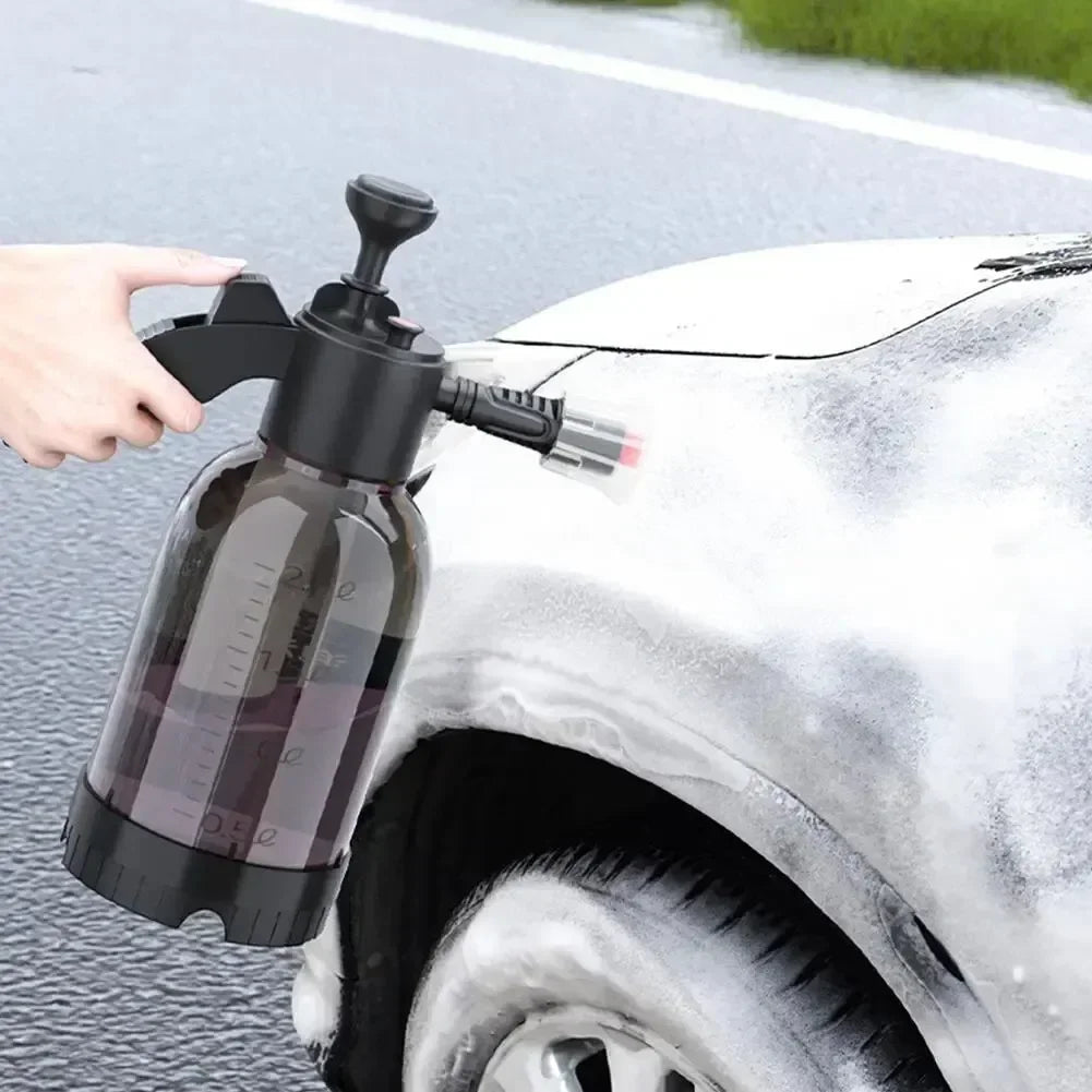 Pulverizador de Espuma de Acionamento Manual de 2L | Pistola de Espuma de Neve com Válvula de Alívio de Pressão | Lavagem de Carros e Rega de Jardins