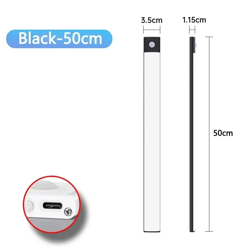 CabinetGlow – Luz LED Recargable USB-C para Gabinetes con Sensor de Movimiento