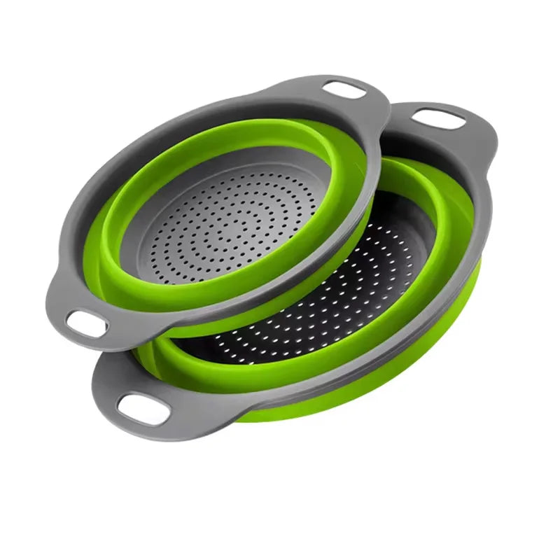 Cesta de drenaje de silicona plegable | Colador plegable para frutas, verduras y uso en la cocina