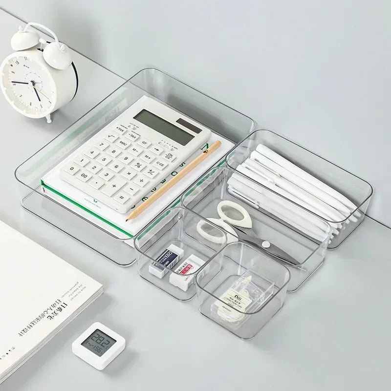ClearStore Desk – Organizador de Secretária Transparente Multiusos